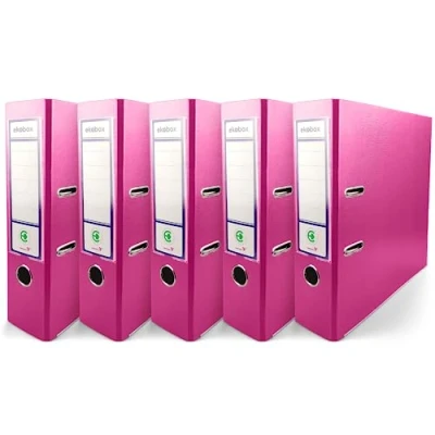 Image de Netuno 5x classeur à anneaux rose A4 mécanisme 2 8cm plastique d&#039;école pour documents de format levier bureau maison