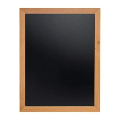 Image de Securit Tableau noir mural finition laquée avec bord en teck 70 x 90 cm