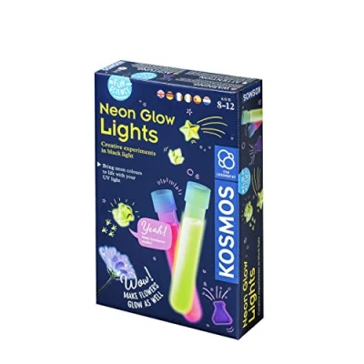 Image de KOSMOS 616830 Fun Science Glow Lights, néons, expériences créatives en lumière noire pour enfants avec instructions multilingues (DE, EN, FR, IT, ES, NL)