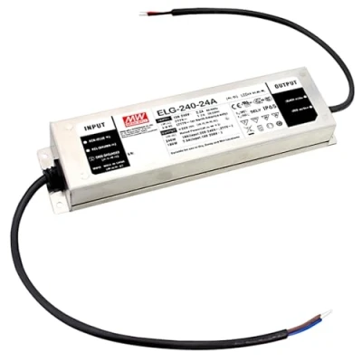 Image de MW Mean Well ELG 240 24A 3Y Transformateur pour LED, Driver de LED à tension constante, courant constant W 5 10 A 21.6 26.4 V/DC réglable, montage