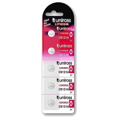Image de Uniross Pack de 5 Piles Lithium CR1216, 3V