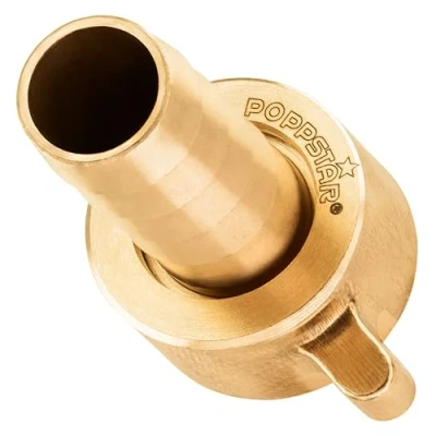 Image de POPPSTAR Raccord de Tuyau 1/2 Pouces en Laiton (INCL. Écrou avec Joint Plat) 1/2&quot; Filetage Intérieur sur Douille (12,7 mm)