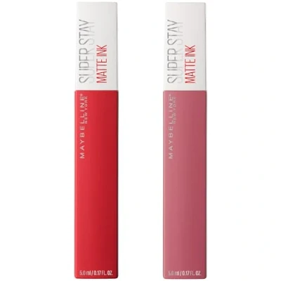 Image de Maybelline New York LOT DE 2 Rouges À LÈVRES Superstay Matte INK Rouge à lèvres pioneer lover, Femme, Taille: One Size, lover