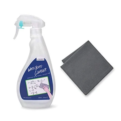 Image de loukin Nettoyant non toxique pour tableau blanc, 17 oz Dry Erase Board Cleaner, spray de nettoyage blanc à faible odeur avec chiffon, élimine les taches tenaces des tableaux blancs,