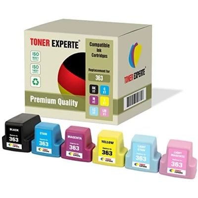 Image de TONER EXPERTE Pack 6 XL Remplacement pour HP 363 Cartouches d&#039;encre compatibles Photosmart C5180 C6150 C6180 C6280 C7180 C7280 C8180 3110 3210 3310 8250 D6160 D7160 D7260 D7460 3210xi