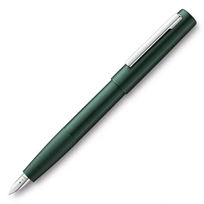 Image de Lamy aion 077 Stylo plume moderne, de couleur vert foncé, dans un boîtier embouti sans couture en aluminium, surface brossée, rotative, calibre EF
