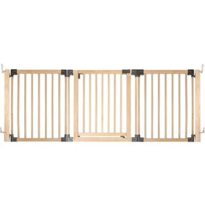 Image de Safetots Barrière de Sécurité Séparatrice en Bois à Panneaux Multiples, Jusqu&#039;à 216,5cm, Naturel, Flexible Multiples pour Chambre, Installation Facile