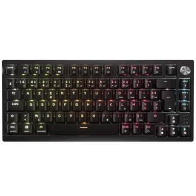 Image de Corsair K65 Plus Wireless 75% RGB Clavier de Jeu Mécanique Remplaçable à Chaud Interrupteurs Tactiles MLX Fusion Pré Lubrifiés Capuchons Clé en PBT AZERTY FR Noir