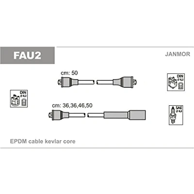 Image de JANMOR FAU2 Jeu De Fils d&#039;Allumage FIAT: Panda I 3/5 portes, Uno portes