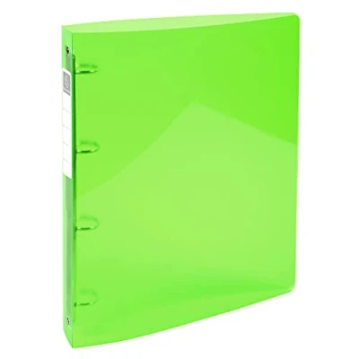 Image de Exacompta Réf. 51771E Classeur semi rigide Polypropylène Iderama 4 anneaux ronds diamètre 30 mm Dos 40 Dimensions extérieures : 32x26,8 cm Format à classer A4 Maxi Coloris vert anis