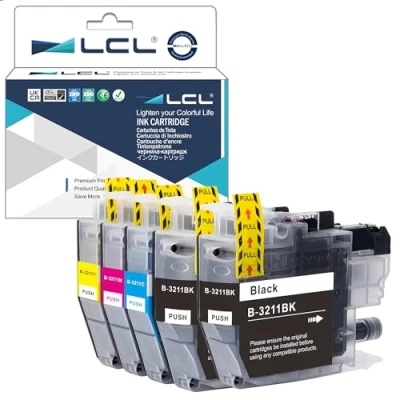 Image de LCL Cartouche d&#039;encre Compatible LC3211 LC 3211 LC3011 3011 (2Noir 1Cyan 1Magenta 1Jaune) Remplacement pour Brother DCP J770 J772DW J774DW MFC J890DW J895 J497DW J572DW