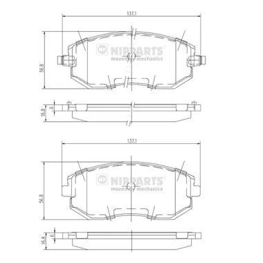 Image de Kit de plaquettes frein, frein à disque NIPPARTS J3607015