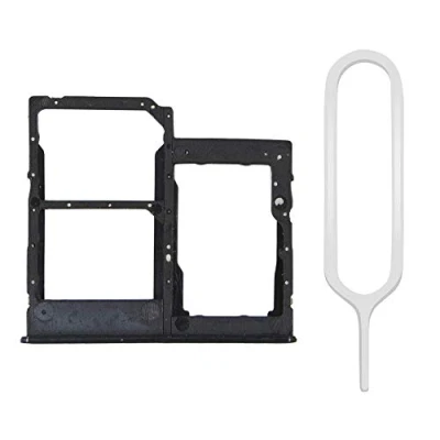 Image de MMOBIEL Tiroir Carte Dual SIM de Rechange Compatible avec Samsung Galaxy A41 2020 INCL. l&#039;épingle Support Noir