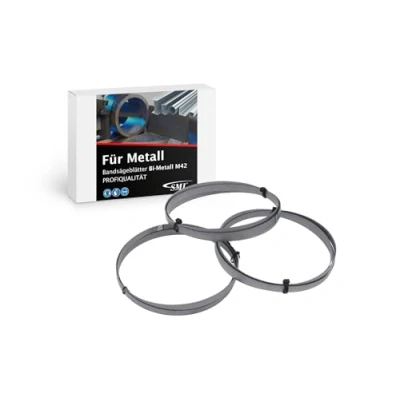 Image de SMI Lot de 3 lames scie à ruban bi métal M42, dimensions 1140 x 13 0,65 mm, 8/12 dents par pouce, exemple pour Güde MBS 105 V, Parkside PMB 1100 B2, Einhell TE MB 18/127, Makita LXT DPB180