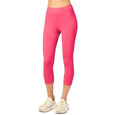 Image de Merry Style Legging coton femme Confortable Souple Extensible 3/4 court Tous les jours ou détente à la maison Vêtements pour femmes MS10 199 (Amarante, 4XL)