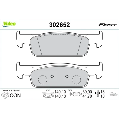 Image de VALEO 302652 Jeu de plaquettes frein Essieu avant contact signal d&#039;usure exclu avec tôle anti bruit DACIA: SANDERO 2, LOGAN 2
