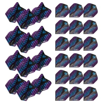 Image de Winmau Prism Zeta Lot de 10 ailettes fléchettes Noir, Violet et Bleu (30 au total)