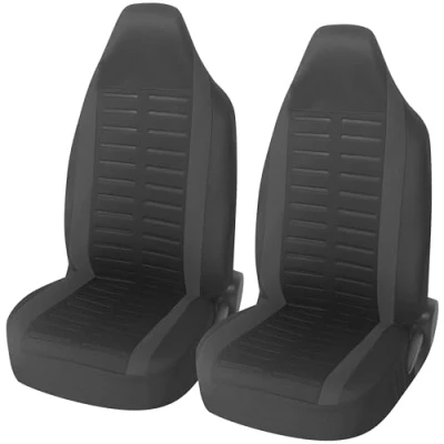 Image de upgrade4cars Housses de Siège Voiture Avant Appui Tête Intégré Universelle Noir Housse Sieges Auto Universel pour Conducteur et Passager