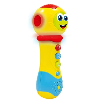 Image de Liscianigiochi CAROTINA BABY Microphone 2 en 1 Pour Enfants dès An Développement Sensoriel 12 Mois Avec Lumière et Sons Jeu Éducatif Stimule l&#039;Imagination