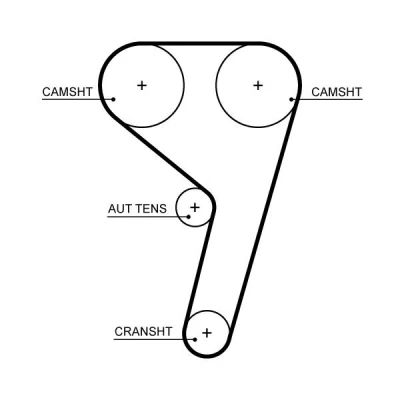 Image de GATES T367HOB Courroie De Distribution 129 1229mm 18mm FORD: KA+ 3/5 portes, Ecosport Mk2, Focus Mk4 portes