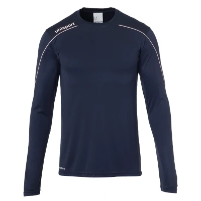 Image de uhlsport Stream 22 Langarm Maillot Enfant, Bleu Marine/Blanc, 140 cm