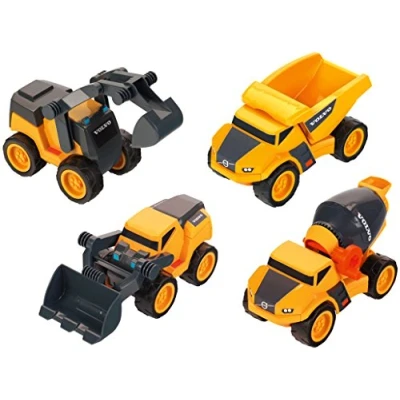 Image de Theo Klein 2405 Mégaset D&#039;Engins De Chtier Volvo Power I Quatre Véhicules L&#039;Échelle 1:24 Camion Benne Basculte Bulldozer Tractopelle Et Toupie Béton Jouet Enfts Partir 3 s