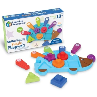 Image de Learning Resources Spike le hérisson de motricité fine, plateau puzzle, à partir 18 mois Jeu Reconnaissance des couleurs et formes Jouets Montessori pour tout petits