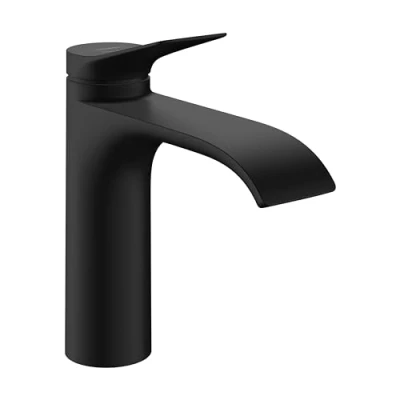 Image de hansgrohe Vivenis Mitigeur de lavabo avec tirette et vidage, économie d&#039;énergie (CoolStart), Robinet salle bain hauteur sous bec 110 mm, d&#039;eau (EcoSmart), Noir mat, 75023670