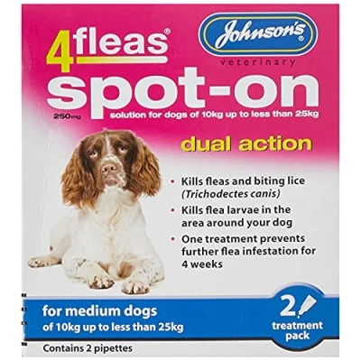 Image de Johnsons Veterinary Products 4fleas double Action Spot On Chien de Taille Moyenne