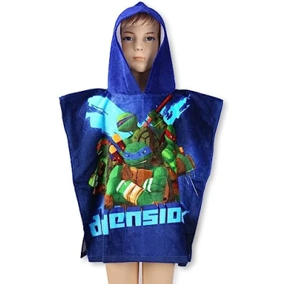 Image de Poncho de bain à capuche Les Tortues ninja en coton