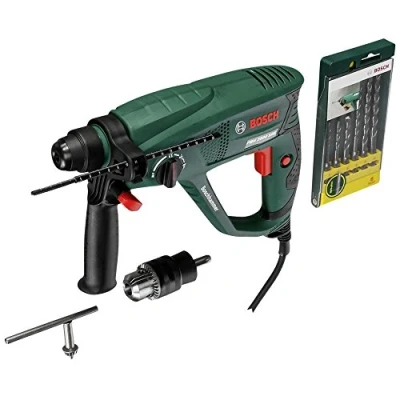 Image de Bosch Home and Garden Perforateur &quot;Universal&quot; PBH 2500 SRE avec coffret (mandrin automatique + set de 6 forets SDS plus) 0603344402 Vert