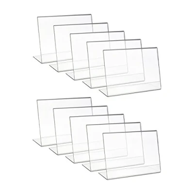 Image de HMF 46931 Présentoir de Table Acrylique incliné 10 Pièces DIN A6 Format Paysage Transparent