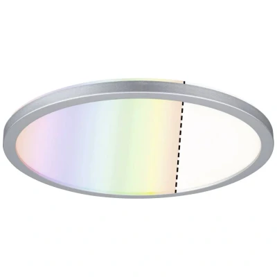 Image de Paulmann 71018 Atria Shine Panneau LED rond 293 mm avec 1 ampoule 12 W à intensité variable RGBW Chromé mat lumineux en plastique