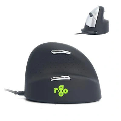 Image de R Go HE Souris Ergonomique Filaire, Grande Taille, avec Le Logiciel Anti TMS, Prévention tendinite, Verticale, Clic Silencieux, pour Windows/MacOS/Linux, 2400 DPI réglable et 5 Boutons, Noir