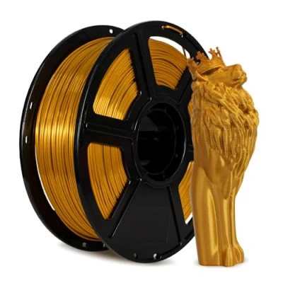 Image de FLASHFORGE Filament soie pour imprimante 3D, 1,75 mm, bobine de 1 kg, précision dimensionnelle +/ 0,02 mm 3D FDM, texture et ultra haute brillance (doré)