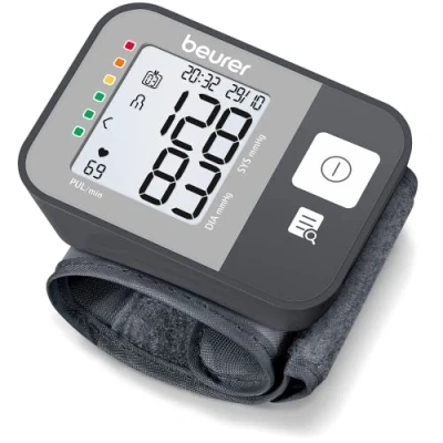 Image de Beurer BC 27 Tensiomètre au poignet avec détection d&#039;arythmie, mesure entièrement automatique de la tension artérielle et du pouls, indicateur risque, pour tours 14 à 19,5 cm