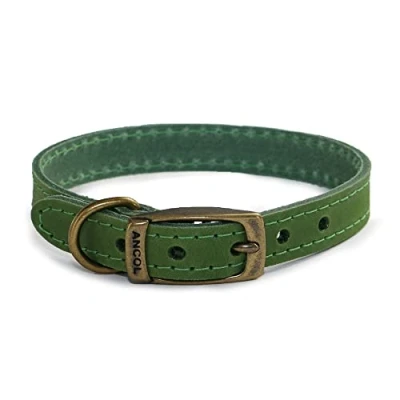 Image de Ancol Timberwolf Collier en Cuir Vert 20 26 cm Taille 1
