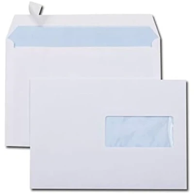 Image de GPV Boîte de 500 enveloppes Blanches auto adhésives 80g Format C5 162x229mm fenêtre 45x100