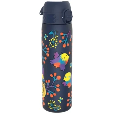 Image de Ion8 Gourde, 500ml, Anti Fuite, Facile à Ouvrir, Verrouillage Sécurisé, Lavable en Lave vaisselle, Sans BPA, Poignée de Transport, S&#039;adapte aux Porte gobelets, Nettoyer, Motif Des Oiseaux
