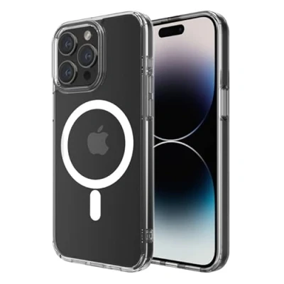 Image de Coque pour iPhone 15 Pro Max Hybrid Force avec Snap Compatible MagSafe Transparent Neuf
