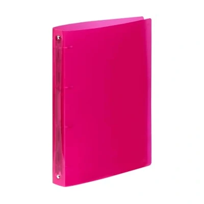 Image de Viquel Classeur souple A4 avec 4 anneaux Dos de 3,5 cm Rouge Framboise translucide