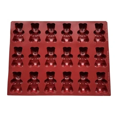 Image de Maé Moule Ourson XL 18 Alvéoles Silicone Alimentaire Premium Anti Adhérent Souple, Démoulage Facile et Net Résistant Températures 45C / +280C 52 ml