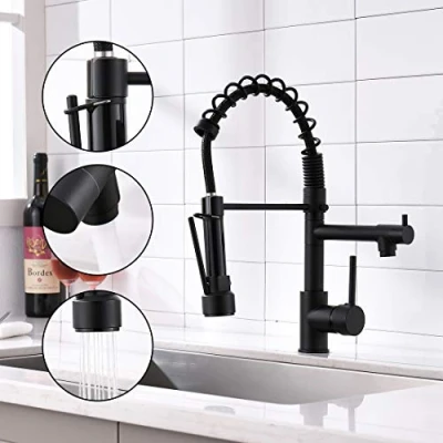 Image de AIMADI Robinet Cuisine Douchette Evier Mitigeur Noir Avec Extractible 2 Fonctions Bec Pivotant à 360 de