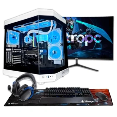 Image de NitroPC Pack Platinum Plus PC Gaming Complet (Intel Core i7 14700K 20/28 5,6GHz, RTX 4070 Super 12GB, RAM 32GB RGB, M.2 2TB, Windows 11, RGB Wi FI, écran incurvé 27&quot;, Clavier, Souris, Casque)