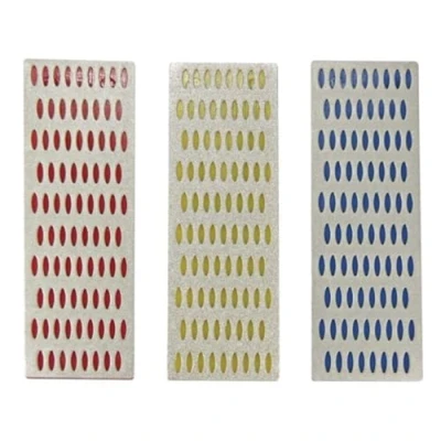 Image de Toolland Ensemble de pierres à affûter en diamant, trois grains différents, pour aiguiser les couteaux, ciseaux rabot et gouges bois