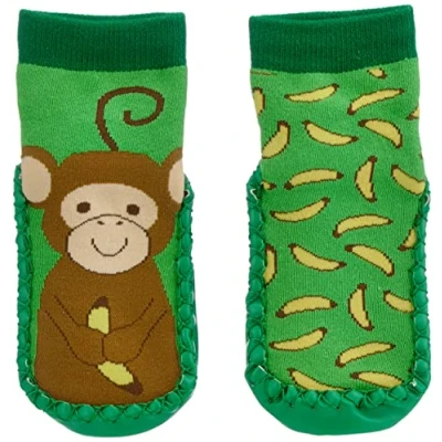 Image de Playshoes Pantoufles Chaussons Mixte Enfant, Singe, 26/27 EU