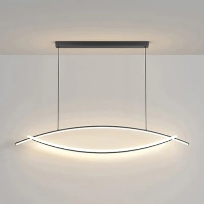 Image de Jadssox Luminaire Suspendu linéaire 62 W à intensité Variable, Lustre LED, 3 Modes de Couleurs, Suspension en Arc, Salle Manger, Cuisine, îlot Restaurant, luminaires Suspendus (43,3&#039;&#039;)