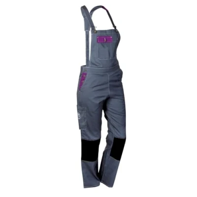 Image de Fashion Sécurité Salopette de Travail Femme Gris et Violet Résistante, Confortable Tendance Bricolage Jardinage