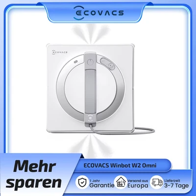 Image de ECOVACS W2 Omni Robot Laveur de Vitre avec Station Multifonctionnelle, Nettoyeur Vitres Système Protection à 12 Niveaux, Mode Nettoyage Bord, Leader l&#039;industrie