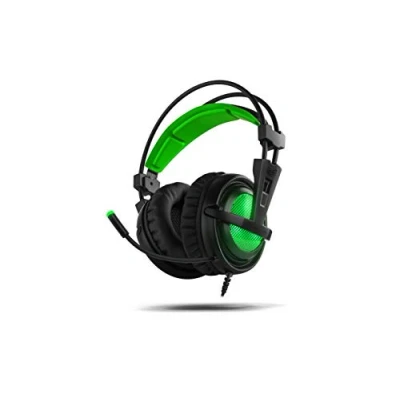 Image de BG XonarX6 AUD10 USB Binaural, Bandeau Noir, Vert Casque avec Microphone (Console de Jeu Vidéo + PC/Jeux Vidéo, USB, Bandeau, Vert, Simili Cuir)